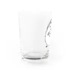 ハリネズミと楽器のハリネズミとトライアングル　モノクロ Water Glass :left