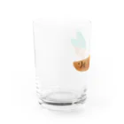 のびネコとおさかなのお店の若あゆ一匹 Water Glass :left