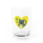 さくらもちゅ*のグレ猫とライムのグラス Water Glass :left
