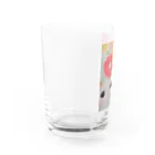 happy pastel yuyuの猫さんとガーベラ Water Glass :left