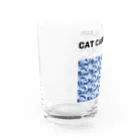 アトリエかのの猫迷彩　カモフラージュ　ブルー Water Glass :left