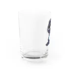 ムイムイクソジャンボのお食事した黒猫 Water Glass :left