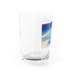 mammamiaの富士山と飛行機 Water Glass :left