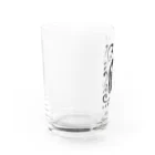 ツバメ堂のアマビエ様と波・黒 Water Glass :left