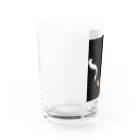 ねこ教祖の生活能力ゼロゼロ　文字なし黒背景 Water Glass :left