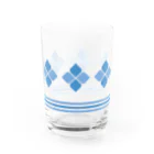 あずきいろのお花のグラス ブルー Water Glass :left