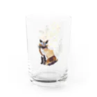 のばら（NOBARA）のお花とシャム猫のコップ グラス左面