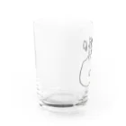 Famille de baleines(ファミールデバレーヌ)のクジラとねこ、ソフトクリームをたべたよ Water Glass :left