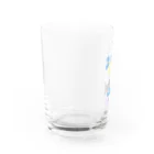 なでしこ@デザインの花柄×ウサギ Water Glass :left