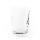 ゆきだるまころころのねこの王様＊黒 Water Glass :left