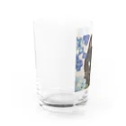 おちょぴの紫陽花とくろねこ Water Glass :left