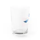 しらさぎしゅうの瑠璃三鳥 Water Glass :left