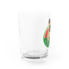 ふうふうたかのスイカとフレンチ・ブルドッグ  Water Glass :left