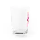 やすこーん（YASCORN）鉄道の鉄道：開放寝台＋ビール＋YASCORN（ピンク） Water Glass :left