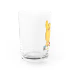 cosakuのネズミとウリボウと花 Water Glass :left