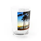 Hawaii Picturesのワイキキビーチの夕焼け🌇 Water Glass :left