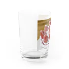 募金だと思って買ってねＳＨＯＰのつくったけーきだよ Water Glass :left