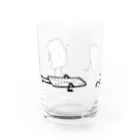 Saboten.bobo SHOPの雑巾のきんさん、寝起きからの思い出し笑い Water Glass :left