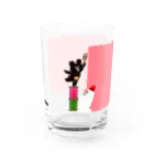 凸凹ショップのひまのかたまり ひま太郎グラス「きょうはぬりぬりしましゅ」ピンク Water Glass :left