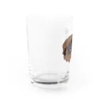 ペキニーズ好きによるペキニーズグッズ屋さんのブラックマスクのペキニーズ Water Glass :left