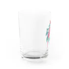 花と猫　オリジナルショップのpink cat Water Glass :left