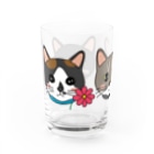photo-kiokuのコスモスを付けている猫【かりん＆まろん＆じげん】 Water Glass :left