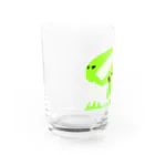 恐竜と宇宙大好き5才のショップのパラサウロロフスがアロサウスをたべた Water Glass :left