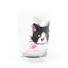 ねこねこうおのやんちゃなハチワレ君とミケネコ君 Water Glass :left