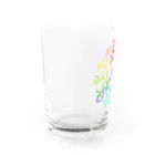 兎猫庵のオカリナを吹くココペリ　サークルＰ Water Glass :left