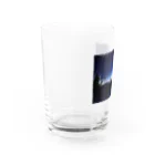 静かな山の頂への冬の星空キャンプ Water Glass :left