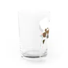 やまねくんの陽だまりのなかの三毛猫　ねこ Water Glass :left