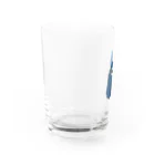 かわいいやつの噛まれたら痛そうな青いやつ Water Glass :left