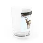 野鳥と犬の竃蔵屋(かまくらや)のエゾシカ。鹿。動物。 Water Glass :left