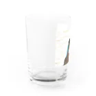 カワセミLOVEの石の上にもカワセミ Water Glass :left