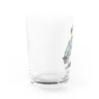 Cɐkeccooのハシビロコウとサカナ‐カラフル Water Glass :left