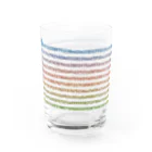 アルバトロスデザインの螺旋の円周率（カラフル） Water Glass :left