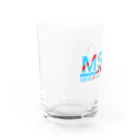 ラペルデラヒーバのマスラオロゴ 赤×水色 Water Glass :left