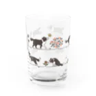 fukuUのお散歩ボーダーコリー Water Glass :left