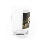 花名画アートグッズのフランス・モルテルマン《Prince-de-Bulgarie 2つのバラ》 Water Glass :left