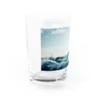 棕櫚竹工房の波乗りニャンコ Water Glass :left