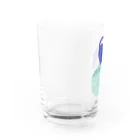 天瀬のハチワレ猫と模様玉 Water Glass :left