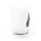 シシシFRIENDSのくろまめ face Water Glass :left