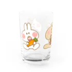 抹茶こあら@SUZURIのいただきまーす(ウサギ・リス・ネコ) Water Glass :left