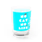 russibooのnocatnolife_blue（猫好きの方向け） Water Glass :left