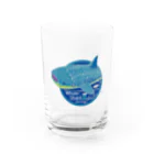 Kinkadesign うみのいきものカワイイShopのジンベエザメ_Cafeステッカーデザイン Water Glass :left