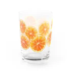 きねつきの水彩オレンジグラス グラス左面