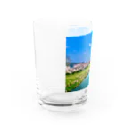 今日も酒がうめえの空と川と桜 Water Glass :left