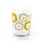 Söpöの黄色とグレーのグラス グラス左面