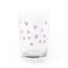 menmiの丸・三角・四角の氷のようなものたち　ピンク Water Glass :left