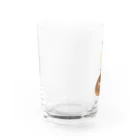 oilpastelhinaのミルクとドーナツ Water Glass :left